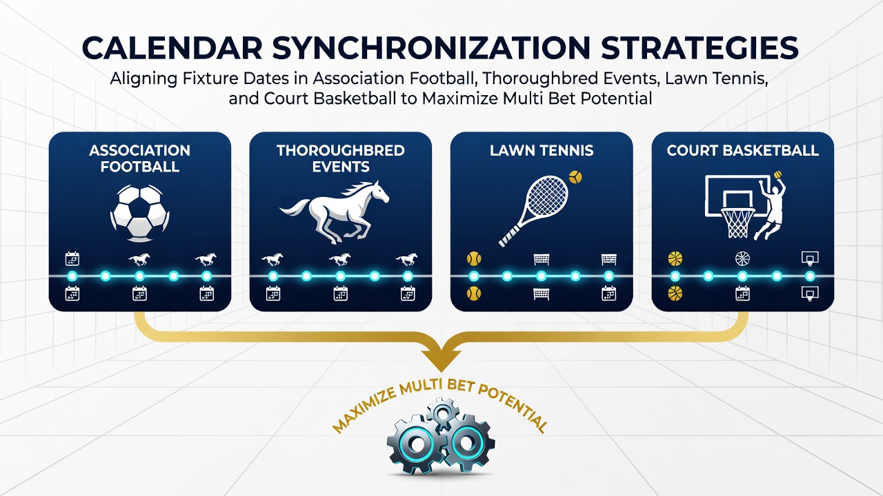 Sports calendar overview showing overlapping fixtures across football, horse racing, tennis, and basketball events