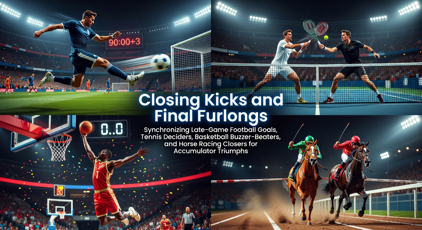 A tense moment as a football player strikes a late goal in a packed stadium under floodlights, capturing the drama of closing kicks