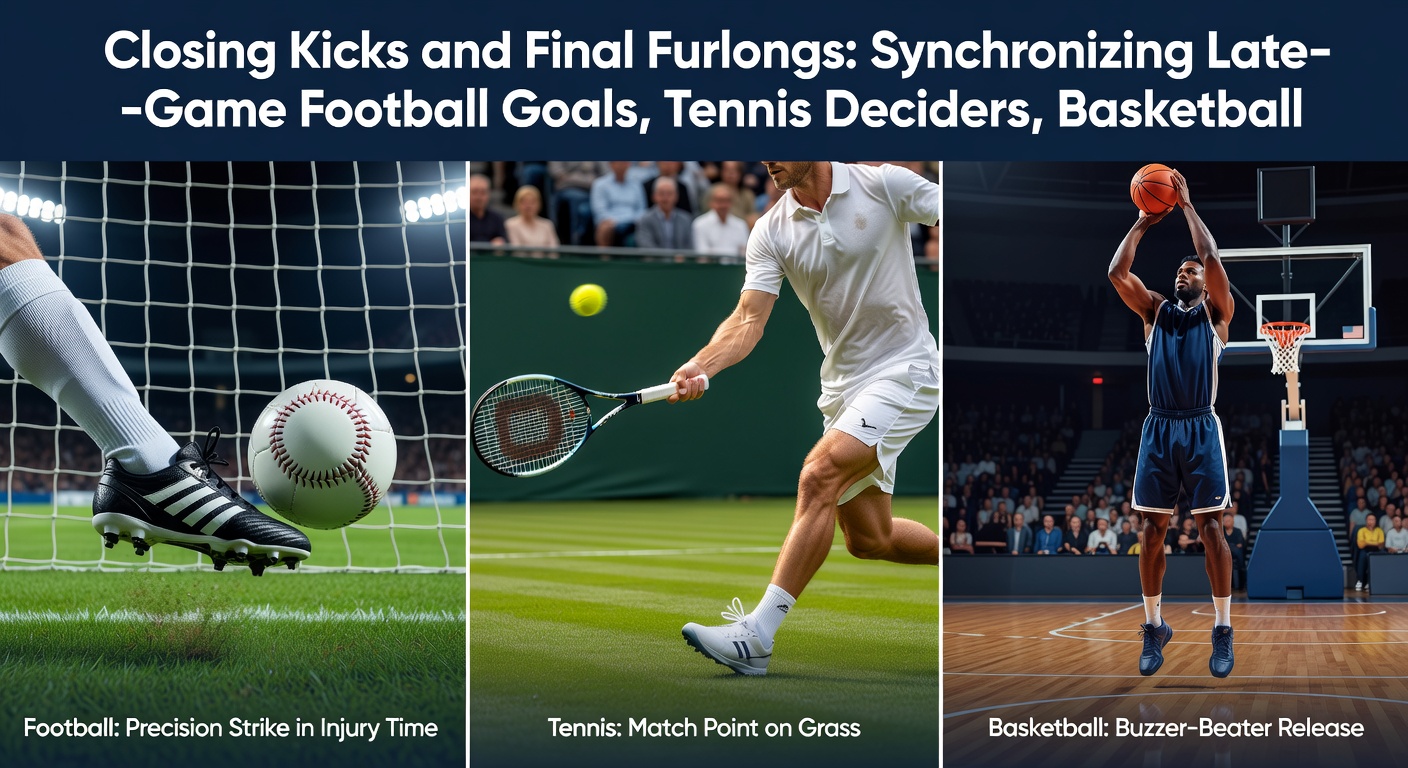 A horse surges in the final furlong during a packed race meet, kicking up turf as the crowd roars, embodying the thrill of racing closers