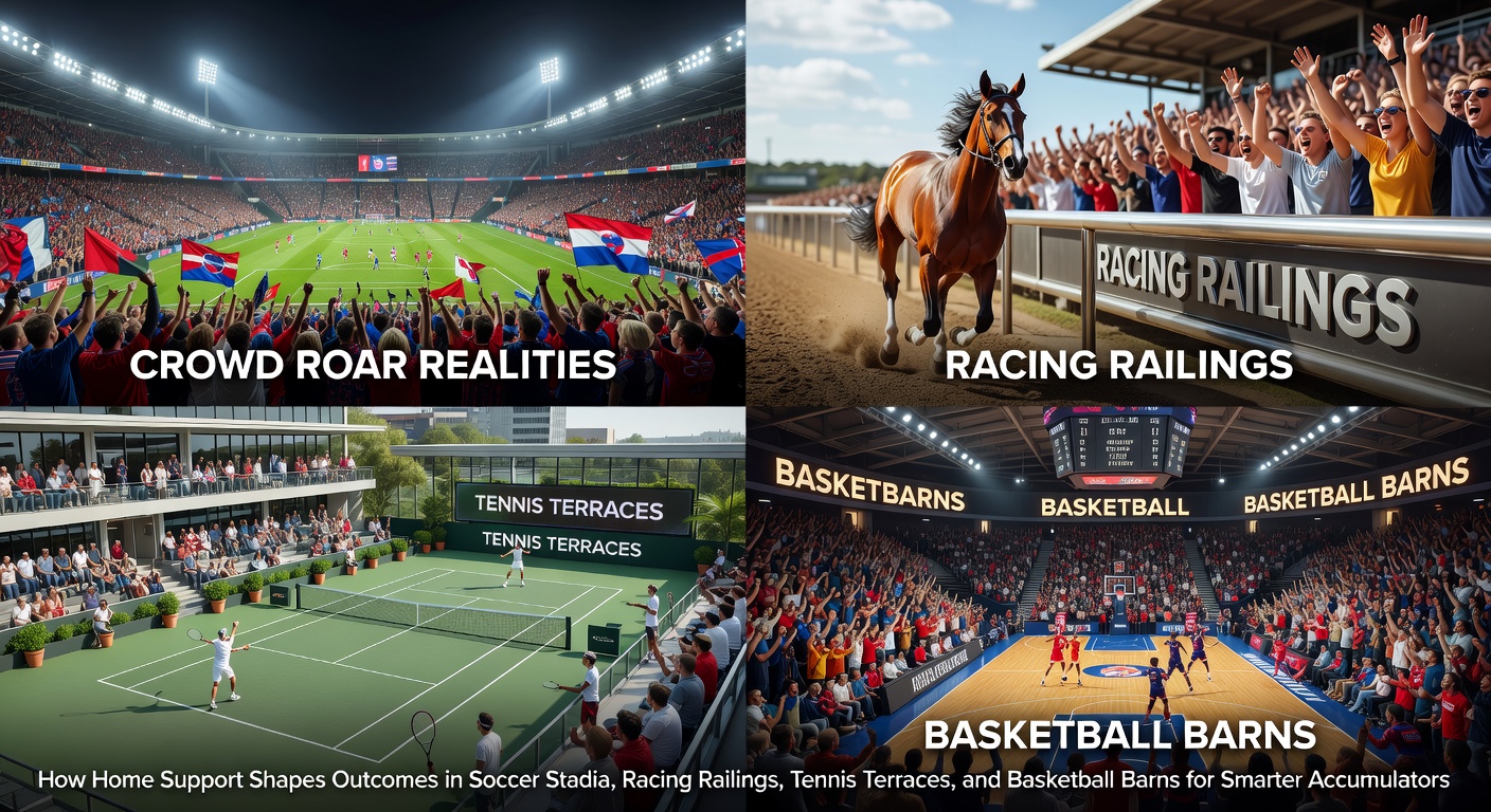 Packed soccer stadium with fans roaring during a crucial match, illustrating the intense home crowd energy