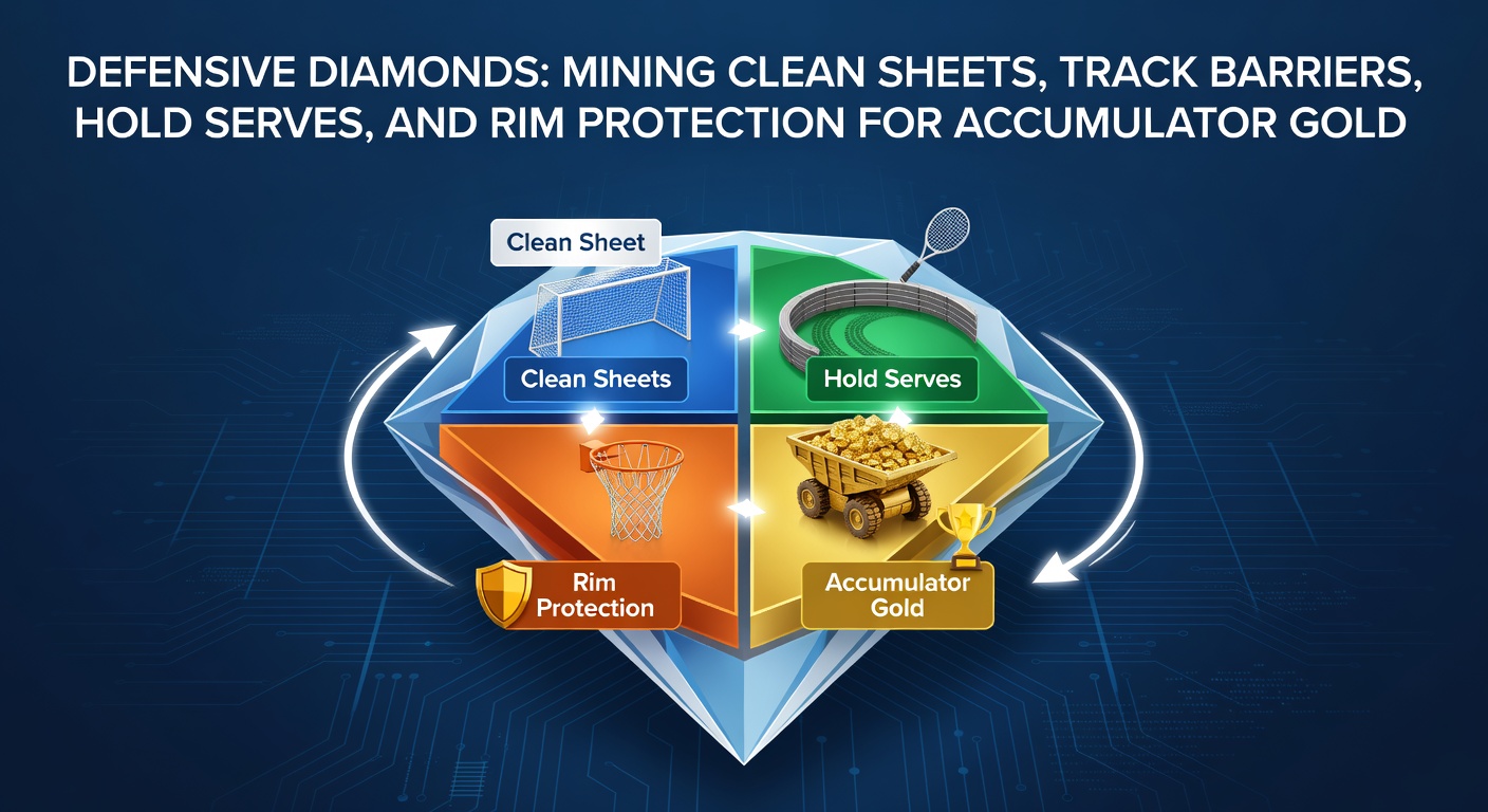 A collage showing a soccer goalkeeper celebrating a clean sheet, a horse hugging the rail barrier on a racetrack, a tennis player holding serve under pressure, and a basketball defender blocking a shot at the rim