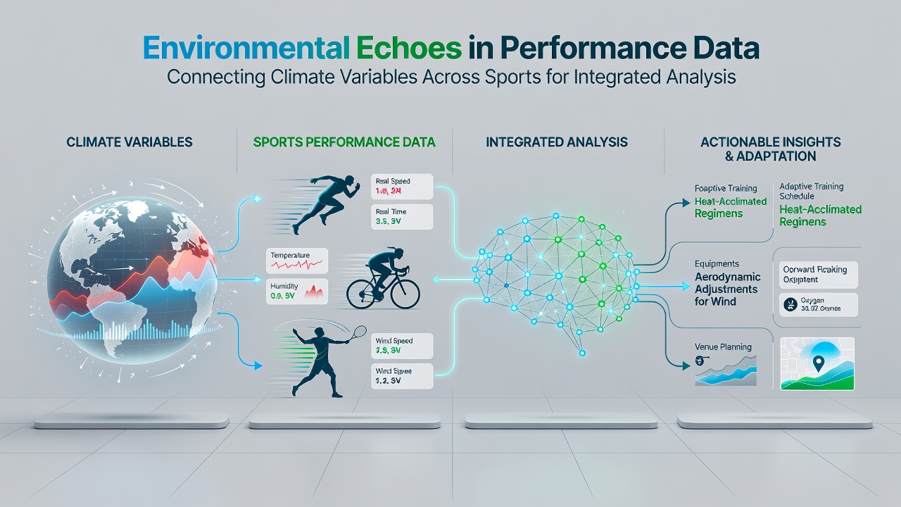 Data visualization showing climate variables overlaid on sports performance metrics