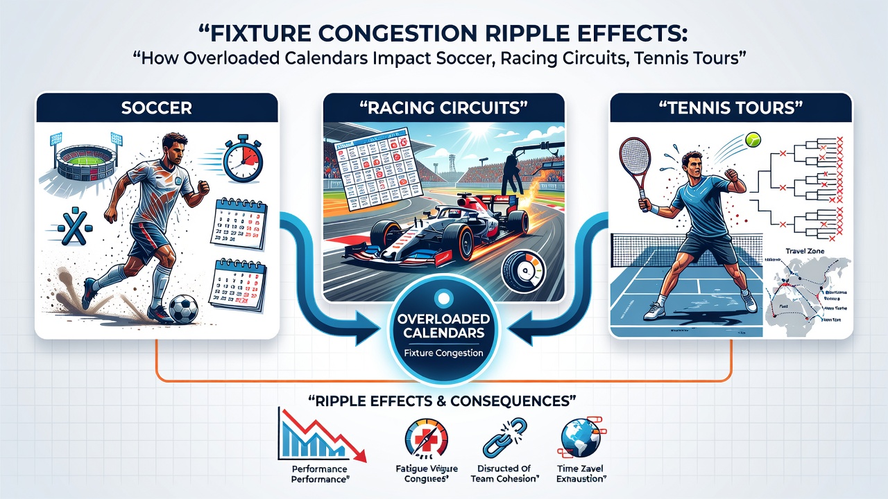 Graph depicting performance declines across sports due to fixture congestion