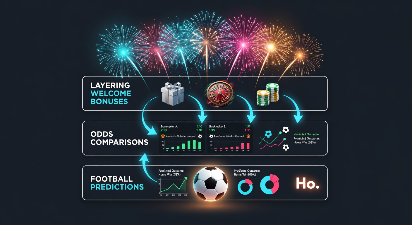Detailed infographic comparing odds tables for a sample accumulator across multiple bookmakers, highlighted with bonus multipliers and payout projections