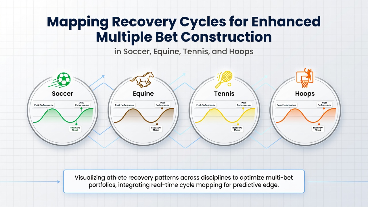 Data visualization showing overlapping recovery cycles in soccer, equine, tennis, and basketball markets
