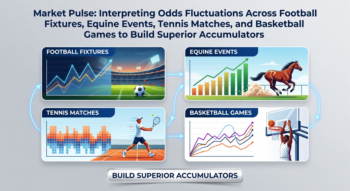 Chart showing live odds movements across football, horse racing, tennis and basketball markets